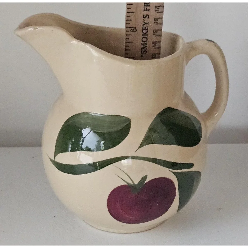 Watt Pottery Pitcher – Classic Apple Pattern USA Stoneware #16